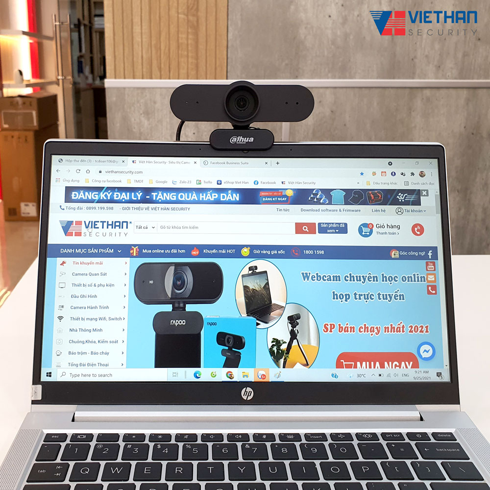 Webcam PC Dahua HTI-UC320 độ phân giải 1080P, tích hợp mic thu âm ,kết nối USB