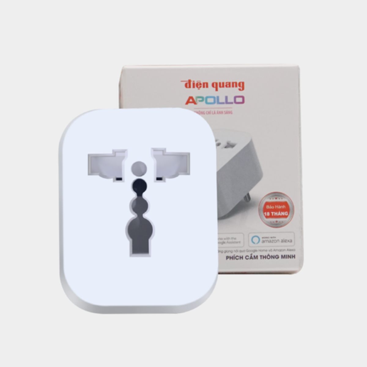 Phích cắm thông minh Điện Quang Apollo ĐQ SP1.1 01 Wifi ( Kiểu 1 lỗ, sử dụng wifi )