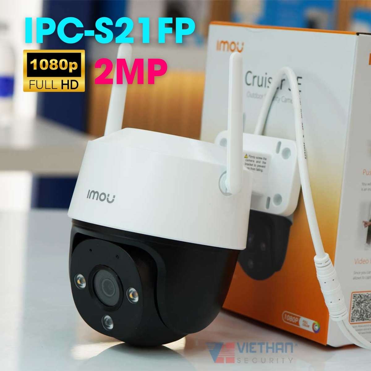 Camera wifi ngoài trời Imou IPC-S21FP, H.264, 2MP, tích hợp mic, thẻ nhớ Micro SD