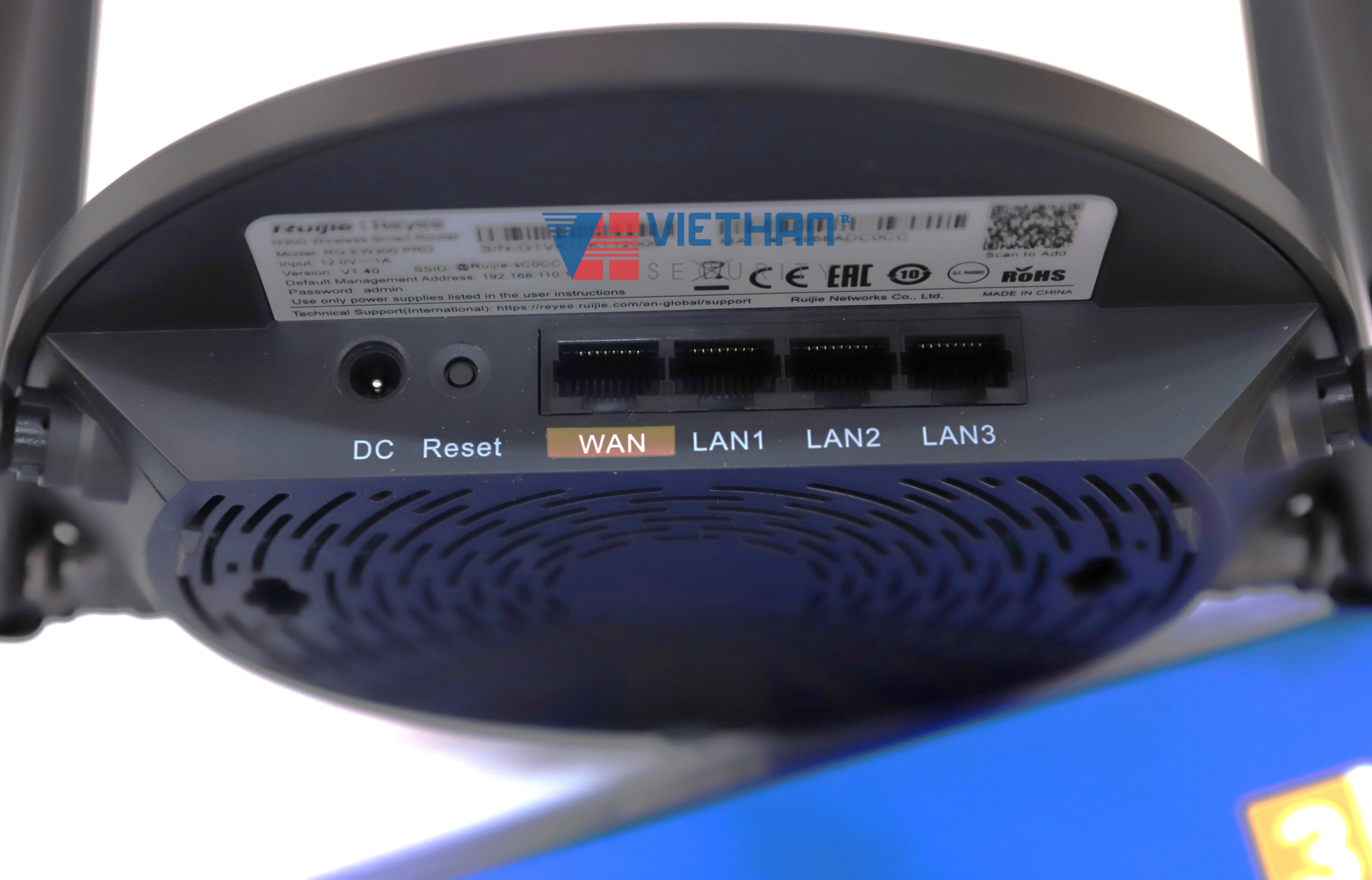 Thiết bị phát wifi Ruijie Reyee RG-EW300 PRO, 300Mbps, băng tần 2.4GHz, phù hợp cá nhân, gia đình