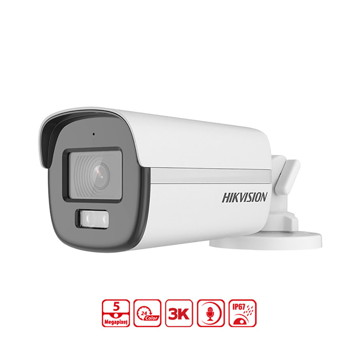 Camera hikvision colorvu DS-2CE12KF0T-FS 5MP, đèn LED 40m, tích hợp mic thu âm