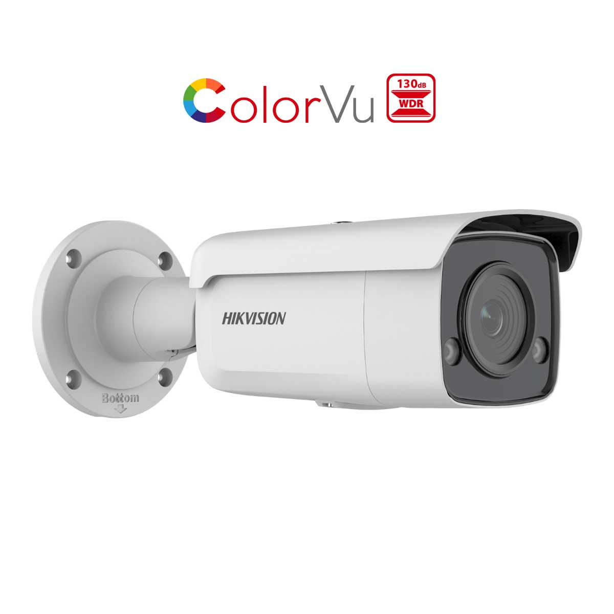 Camera IP thân trụ Colorvu chống báo giả Hikvision DS-2CD2T47G2-L 4MP,  WDR 130 dB,  ánh sáng trắng 60m