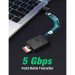 Đầu đọc thẻ nhớ USB 3.0 Ugreen 20250 CR127 dài 15cm, hỗ trợ SD+TF, tốc độ 5Gbps
