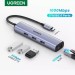 Hub chia 4 cổng Ugreen 20920 CM475 Type-C to Lan 1000Mbps + 3*USB 3.0, tốc độ 5Gbps, vỏ nhôm tản nhiệt