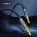 Cáp âm thanh AUX 3.5mm 2 đầu dương 4 cực dài 1,5M bện nylon hỗ trợ mic Ugreen 20497 cao cấp