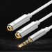 Dây chuyển âm thanh 3.5mm dương sang Jack Mic + Loa âm Ugreen 30618 AV141 dài 20cm, màu trắng, Lõi đồng nguyên chất