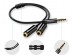 Cáp chia Audio 3.5mm ra 2 đầu 3.5mm Loa và Mic Ugreen 30620 20cm, Màu đen cao cấp