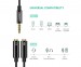 Cáp chia Audio 3.5mm ra 2 đầu 3.5mm Loa và Mic Ugreen 30620 20cm, Màu đen cao cấp