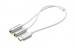 Cáp chuyển đổi TYPE C sang 2 đầu 3.5mm Ugreen 30732 AV144 dài 20cm, màu trắng, Hỗ trợ DAC Hi-Fi 24bit/96kHz