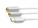 Cáp chuyển đổi TYPE C sang 2 đầu 3.5mm Ugreen 30732 AV144 dài 20cm, màu trắng, Hỗ trợ DAC Hi-Fi 24bit/96kHz