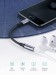 Cáp Lightning sang cổng âm thanh 3.5mm Ugreen 30756 US211 dài 10cm, Màu xám, Dây bọc dù cao cấp