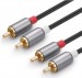 Cáp âm thanh 4 đầu hoa sen RCA Ugreen 30804 AV146 dài 1,5m, Đầu nối mạ vàng 24k