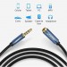 Cáp âm thanh 3.5mm nối dài đầu nhôm Ugreen 40675 AV118 dài 2m, Màu xanh, Hỗ trợ mic và tai nghe