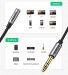 Cáp âm thanh 3 cực đực 6,35mm đến 4 cực 3,5mm Ugreen 20498 dài 30cm, Hỗ trợ âm thanh L/R