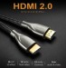 Cáp HDMI 2.0 Carbon 3m chuẩn 4K@60MHz Ugreen 50109 mạ vàng cao cấp