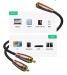 Cáp chuyển đổi âm thanh Ugreen 50130 3.5mm sang 2 cổng RCA dương dài 1M bện nylon cao cấp (màu nâu) cao cấp