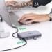 Bộ chuyển đội USB Type-C 7 in 1 Ugreen 70449 HDMI 4K + USB 3.1 Gen 2 + PD + DC 5V/ 2A + M.2 SATA, Dài 15cm