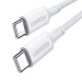 Cáp sạc chiều dài 2m silicone bọc nylon USB-C đến USB-C Ugreen 15269 US557 màu trắng, hỗ trợ PD 100W/5A