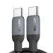 Cáp sạc silicone màu đen 1m USB type C Ugreen 15283 US563 Nhiều lá chắn bên trong, sạc nhanh
