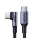 Cáp sạc chiều dài 50cm USB-C đến USB2.0-C Ugreen 20582 US334 màu đen, đầu bẻ vuông góc, tốc độ truyền 480Mbps