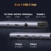 Bộ chuyển USB C 9 in 1 Ugreen 15375 CM498 USB-C sang 2*USB-C + RJ45 Gigabit + HDMI 4K60HZ + PD + SD + TF + 2*USB3.0 cm498