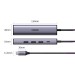 Bộ chia Ugreen 20932 CM475 Type-C to 3*USB 3.0 + LAN 1Gbps + PD 100W, tốc độ 5Gpbs, dây bọc dù