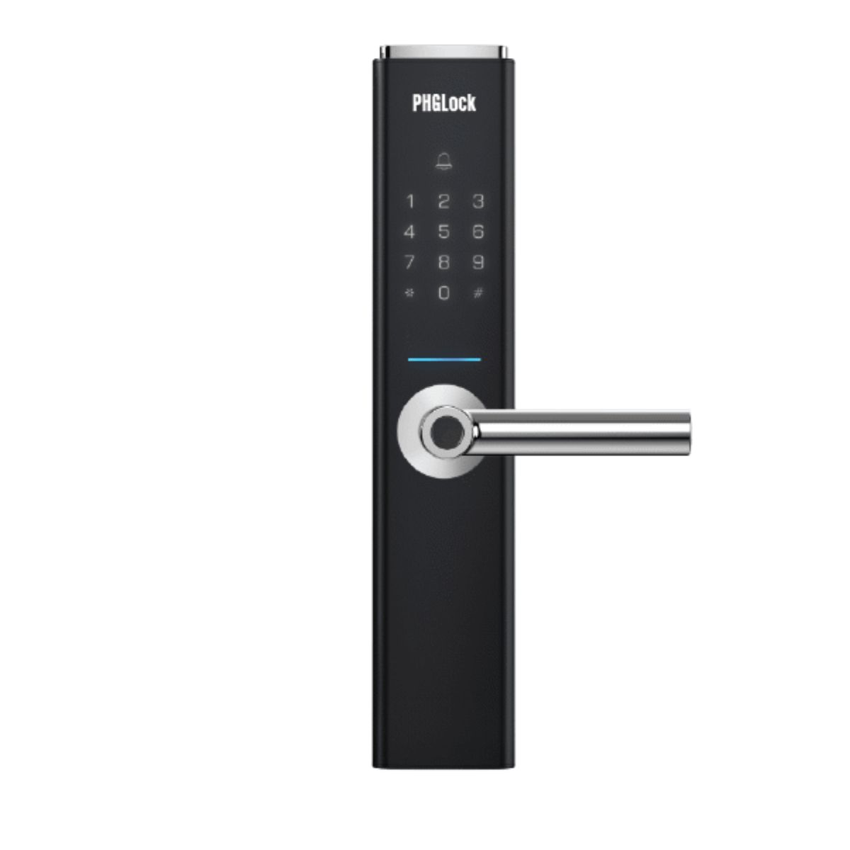 Khóa cửa Smart Lock PHGLock FP6601 mở khóa vân tay, mã số, thẻ từ Mifare và chìa khóa cơ