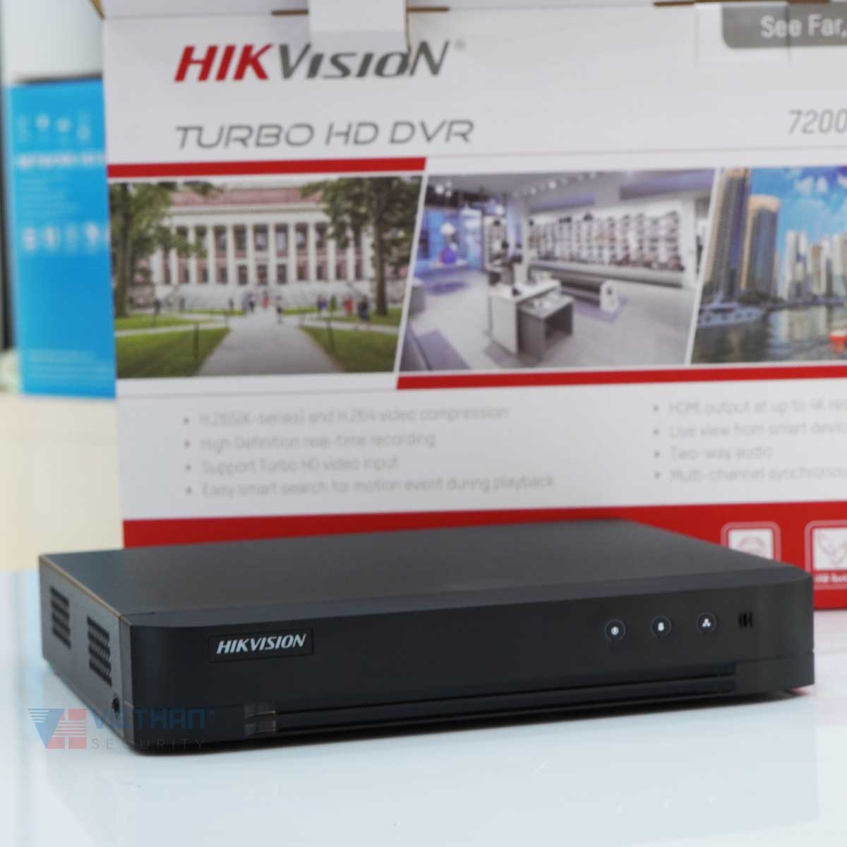 Đầu ghi hình thông minh 4 kênh Hikvision iDS-7204HQHI-M1/E( C ) Motion nhận dạng người & xe, 1 cổng SATA, add 2 camera IP