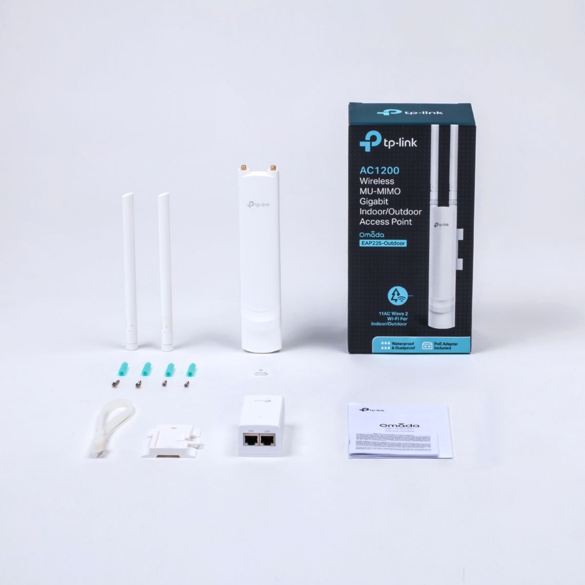 Thiết bị phát wifi ngoài trời TP-Link EAP225-Outdoor Tốc độ 867Mbps at 5GHz + 300Mbps at 2.4GHz, 1 Hỗ trợ 802.3af PoE and Passive PoE, chuẩn IP65 