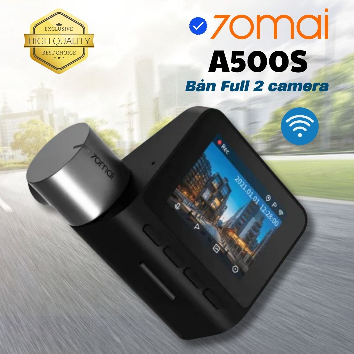 Camera hành trình Xiaomi 70mai A500s Full 2 Cam Bản Quốc Tế , 2K Dash cam wifi