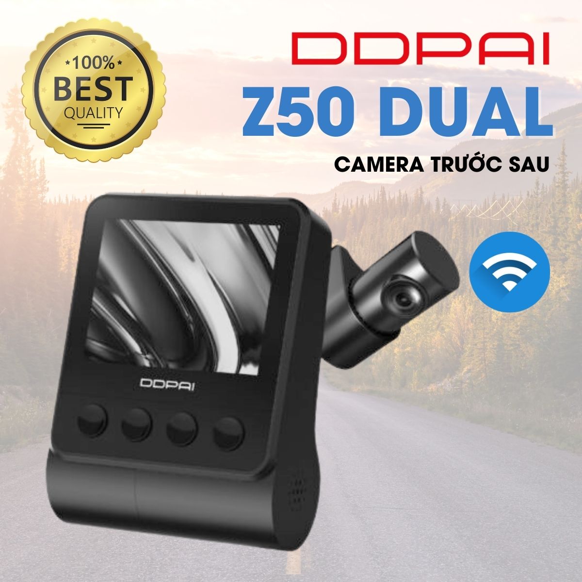 Camera hành trình DDPai Z50 4K GPS Dual, màn hình 2,3inch, Giám sát bãi đậu xe 24h