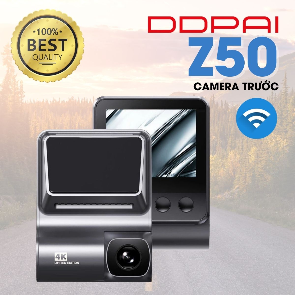 Camera hành trình ô tô DDPai Z50 GPS 4K, Công nghệ NightVIS, Ghi hình khẩn cấp