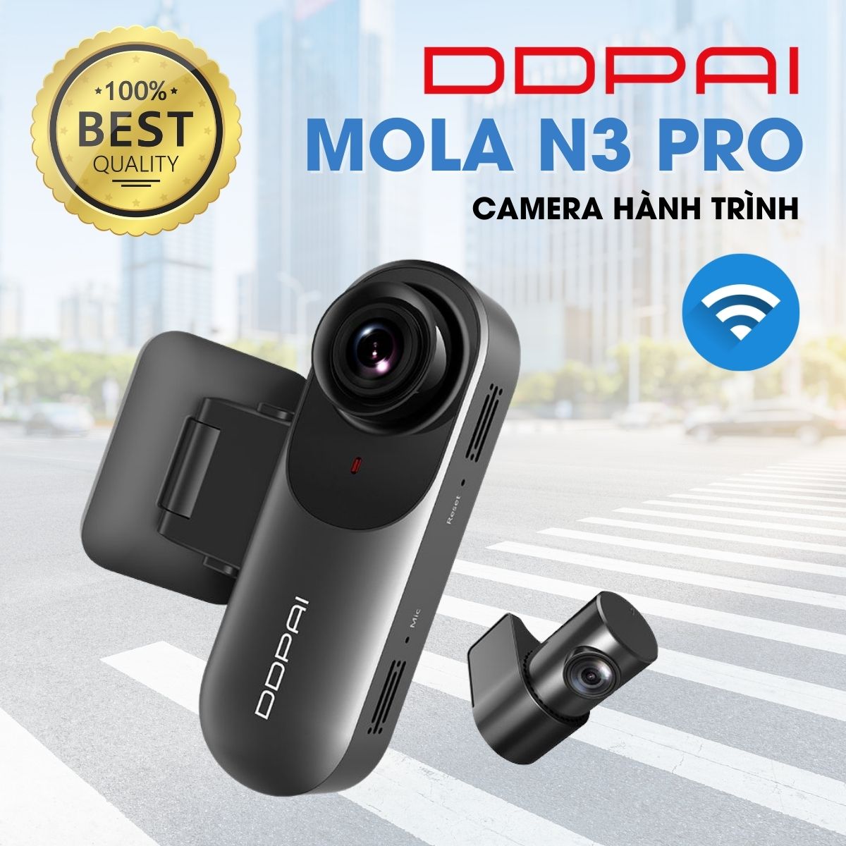 Camera hành trình DDPai Mola N3 Pro 1600P 5MP, GPS, wifi