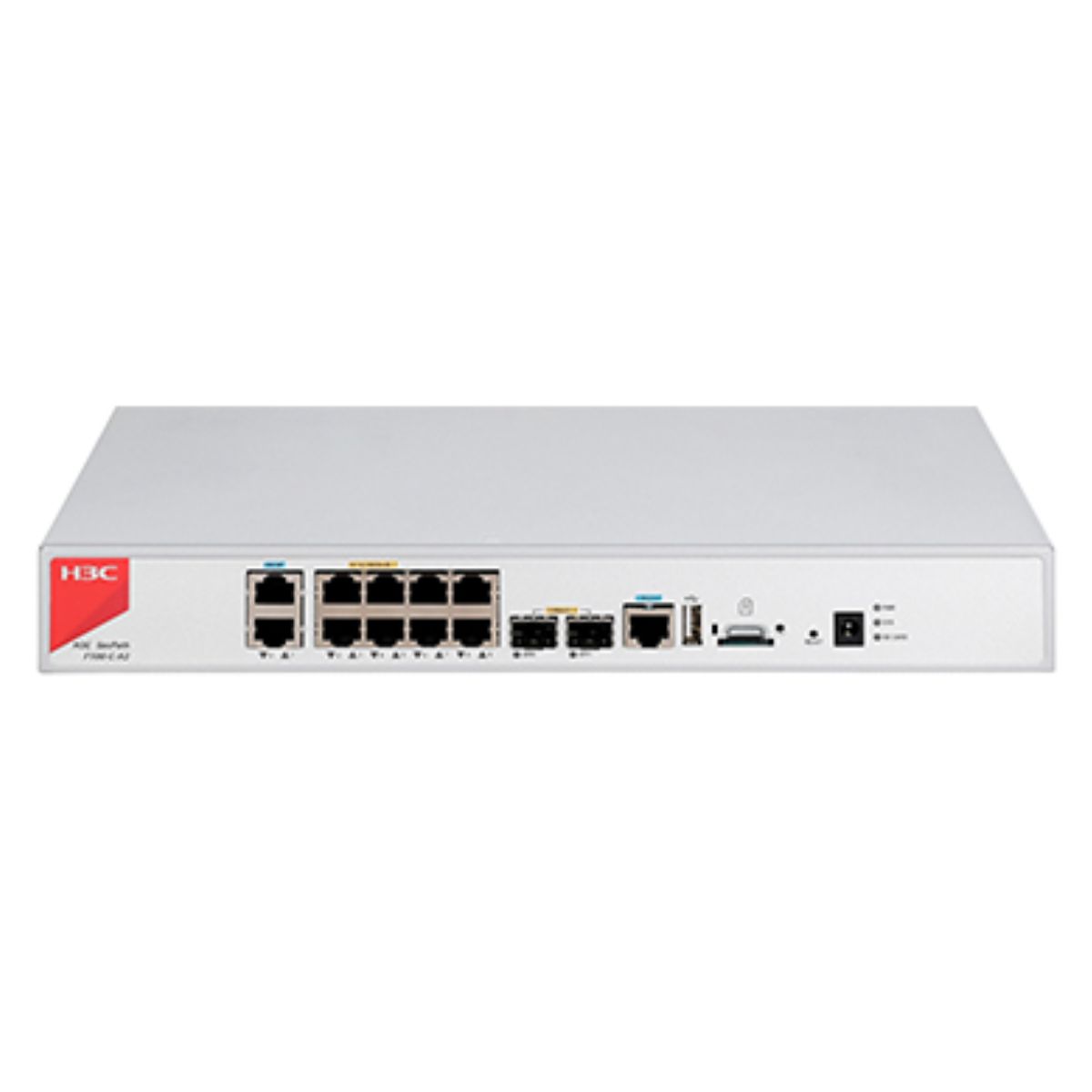 Thiết bị tường lửa Firewall H3C F100-C-A2 10 cổng GE và 2 cổng SFP, hỗ trợ TF Card 500Gb, tích hợp SSL VPN