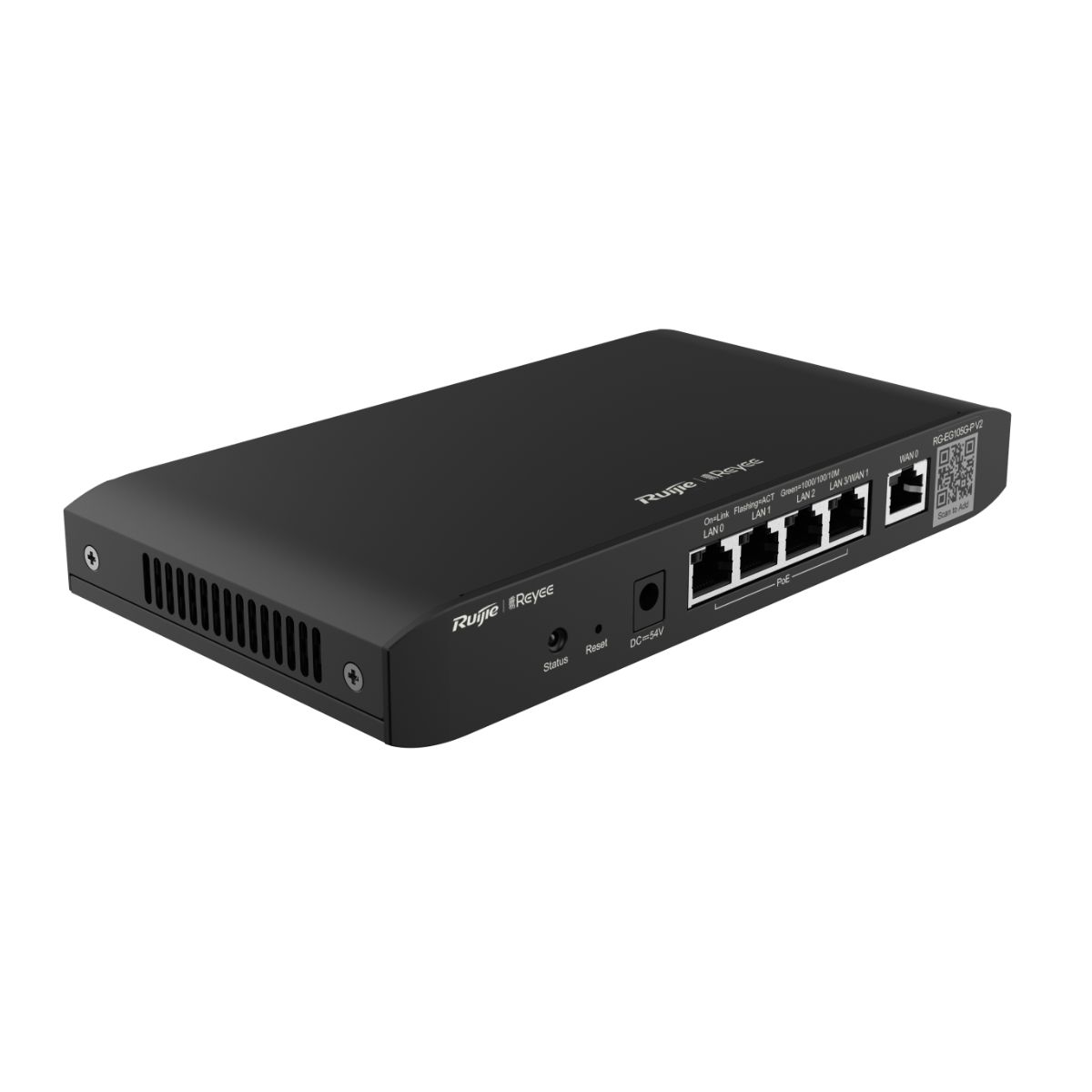 Router Ruijie RG-EG105G-P V2 tốc độ 600Mbps, 4 cổng LAN PoE và 1 cổng WAN, công suất PoE 54W