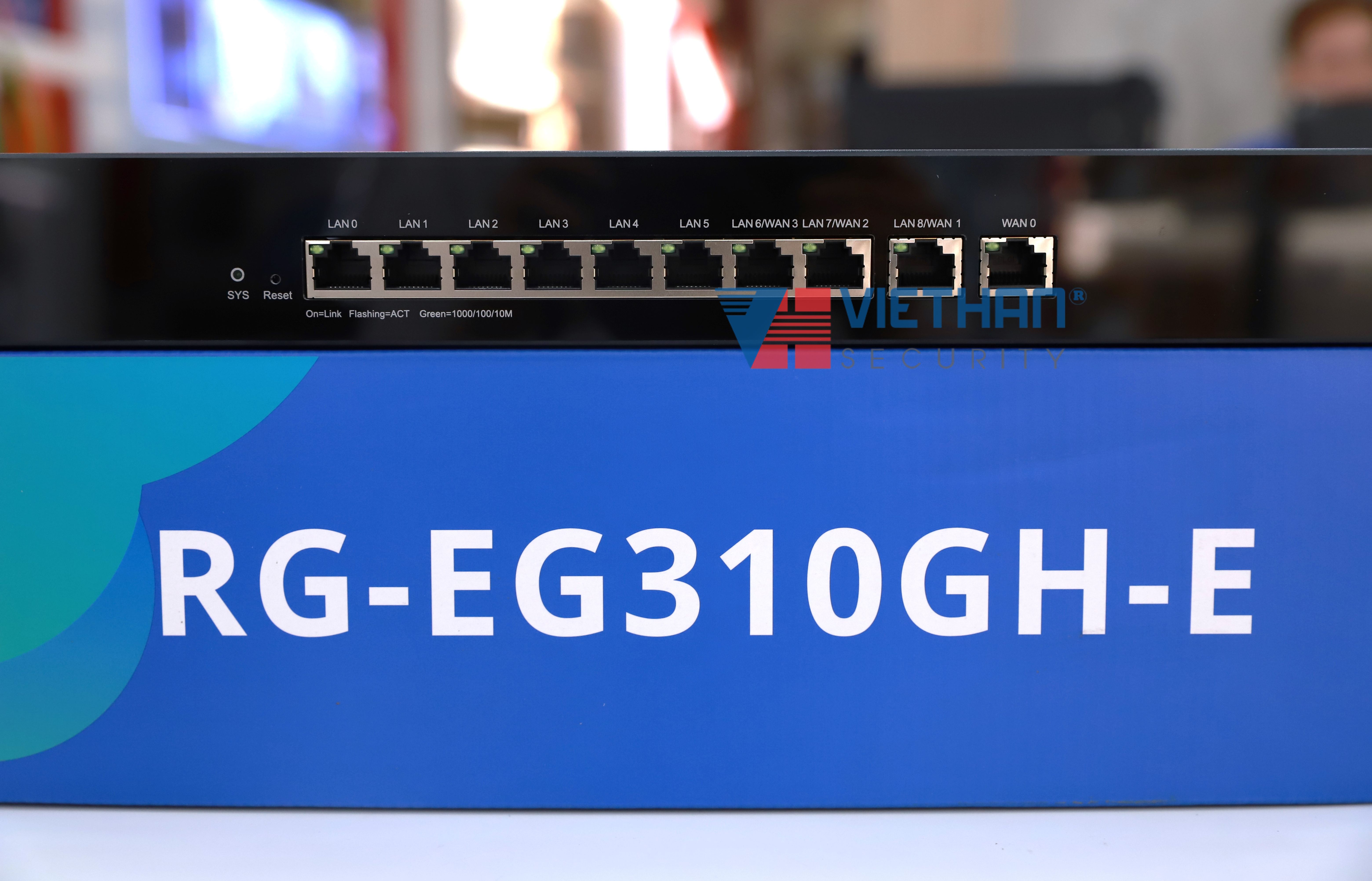 Smart Gateway 10 cổng Ruijie RG-EG310GH-E tốc độ 1.5Gbps, 300 người dùng đồng thời 