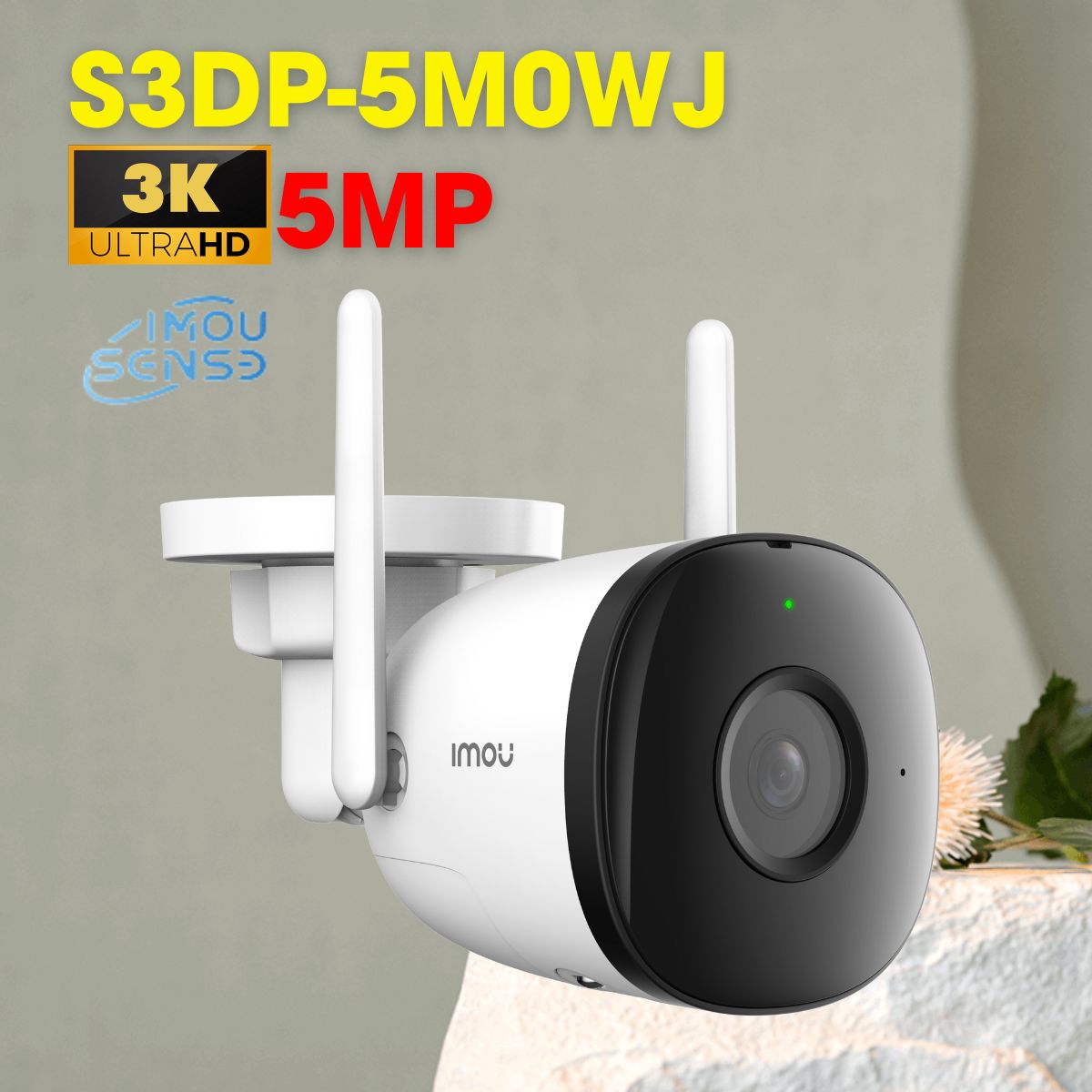 Camera Bullet 3C IP thân 5Mp IMOU IPC-S3DP-5M0WJ hồng ngoại 30m, cảnh báo chủ động, tích hợp mic và loa