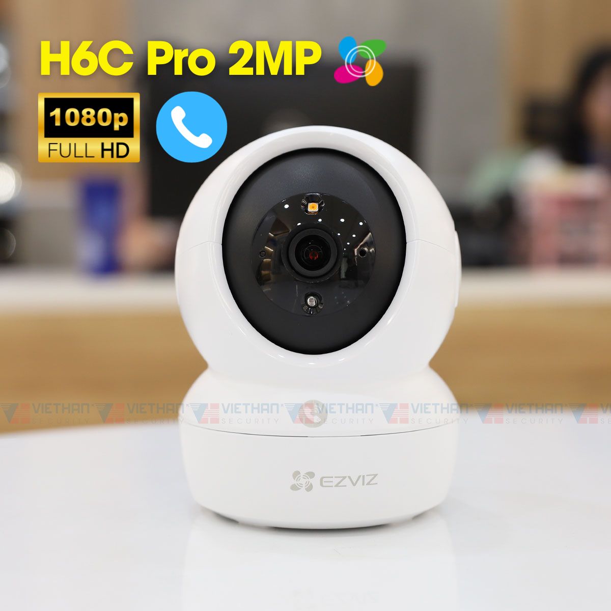 Camera Ezviz H6C Pro 1080P 2Mp, nút Call gọi điện, wifi, hồng ngoại 10m, theo dõi tự động