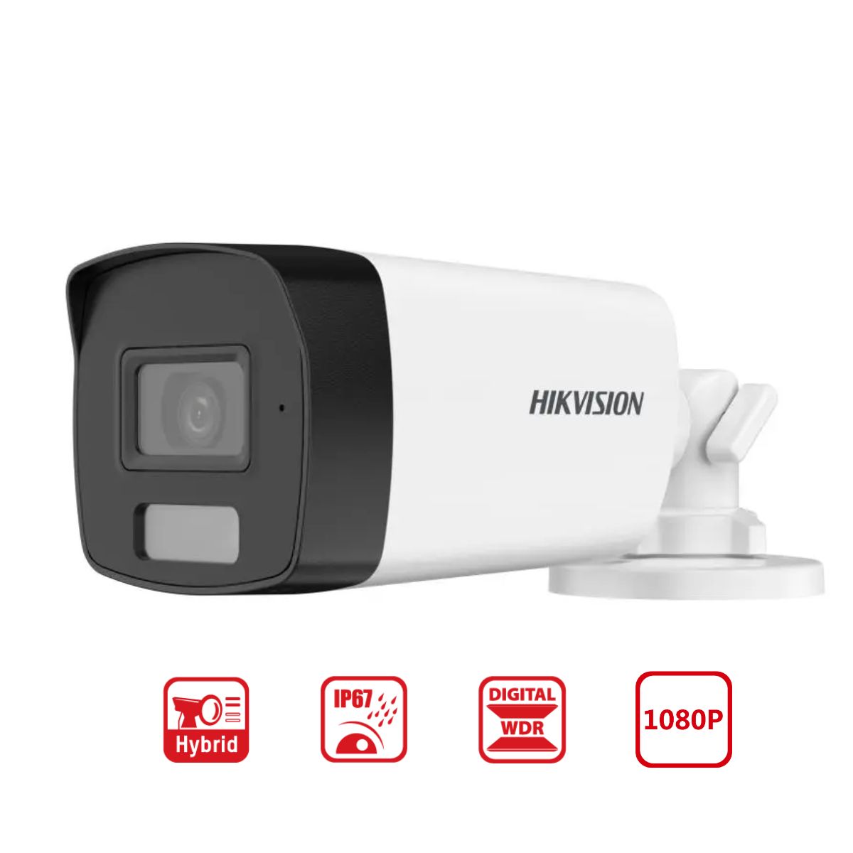 Camera thân Smart Hybrid light Hikvision DS-2CE17D0T-EXLF 2MP, IP67, hồng ngoại 40m, đèn ánh sáng trắng 40m