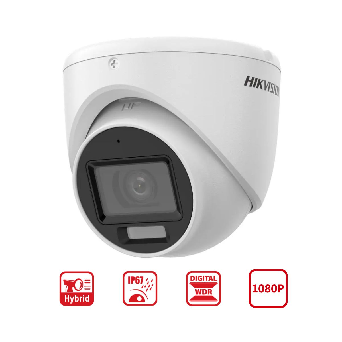 Camera Dome Smart Hybrid light 2MP 1080P Hikvision DS-2CE76D0T-EXLMF hồng ngoại 20m, đèn ánh sáng trắng 20m