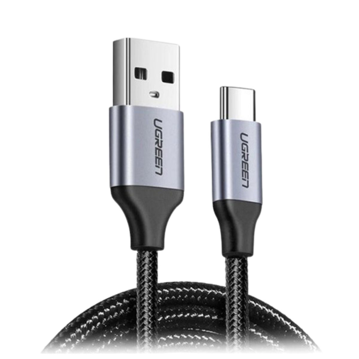 Cáp sạc USB 2.0 sang Type-C Ugreen US288, 60125 chiều dài 50cm, màu đen, hỗ trợ sạc nhanh 3A