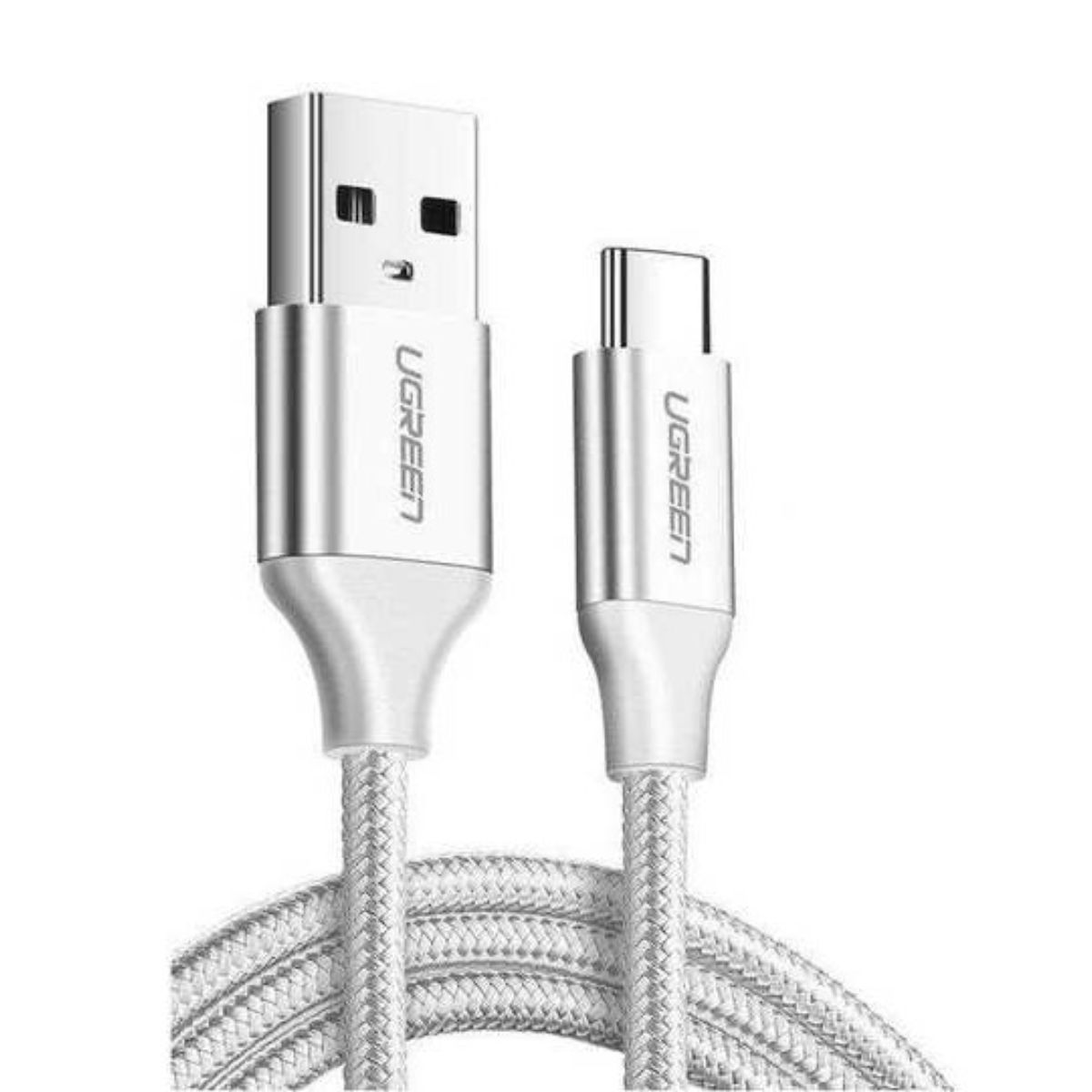 Cáp sạc USB-A 2.0 sang USB-C Ugreen 60129 US288 chiều dài 25cm, màu trắng, lõi đồng nguyên chất