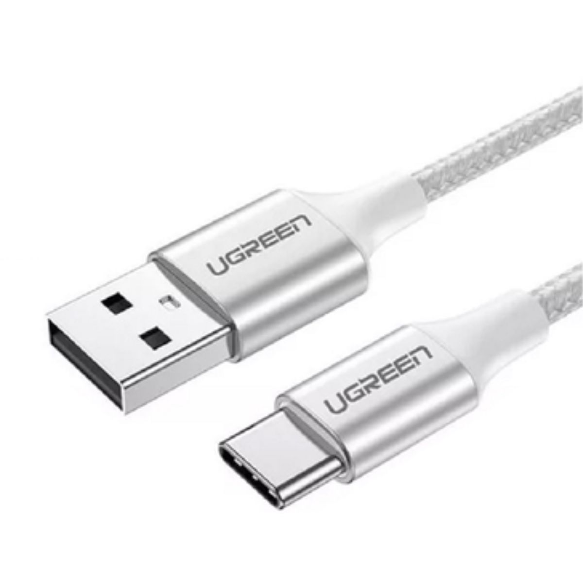 Cáp sạc dài 1.5m USB 2.0 sang Type-C Ugreen 60132 US288 màu trắng, hỗ trợ sạc nhanh 3A