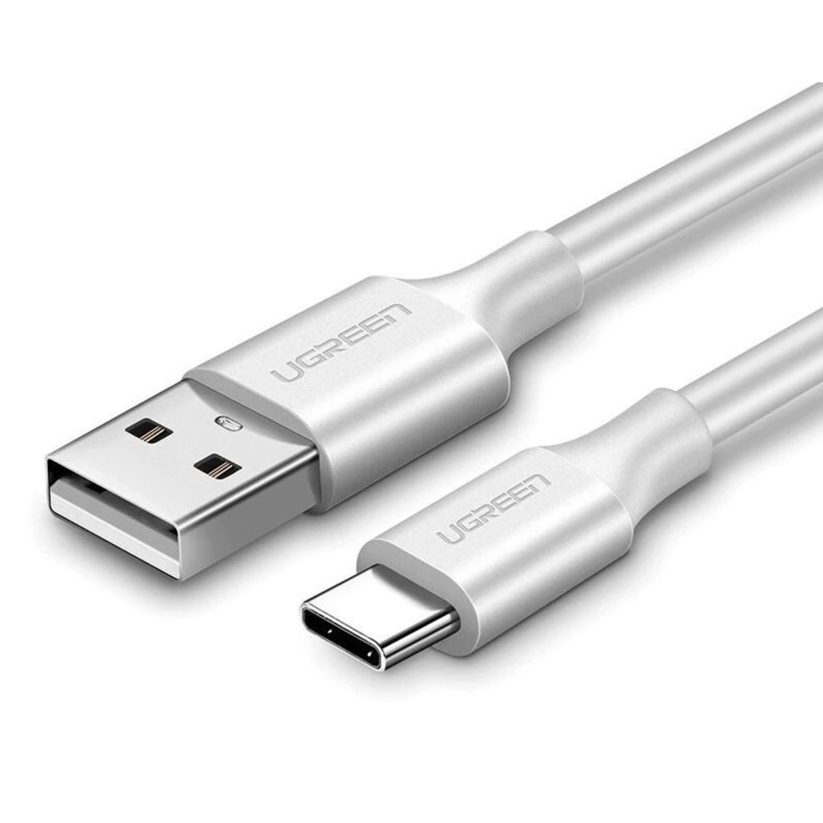 Cáp sạc USB 2.0 sang USB type C Ugreen US287, 60122 chiều dài 1.5m, màu trắng, hỗ trợ sạc nhanh 3A