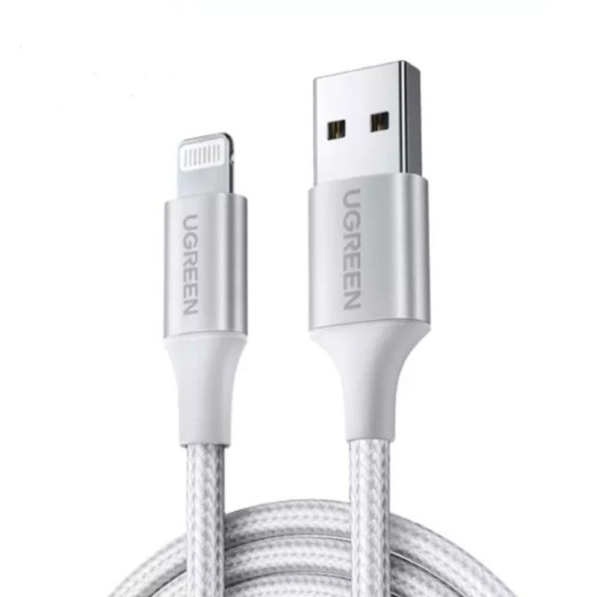 Cáp sạc 1m USB Lightning Ugreen US199, 60161 màu bạc, tốc độ truyền tải tối đa 480mbps