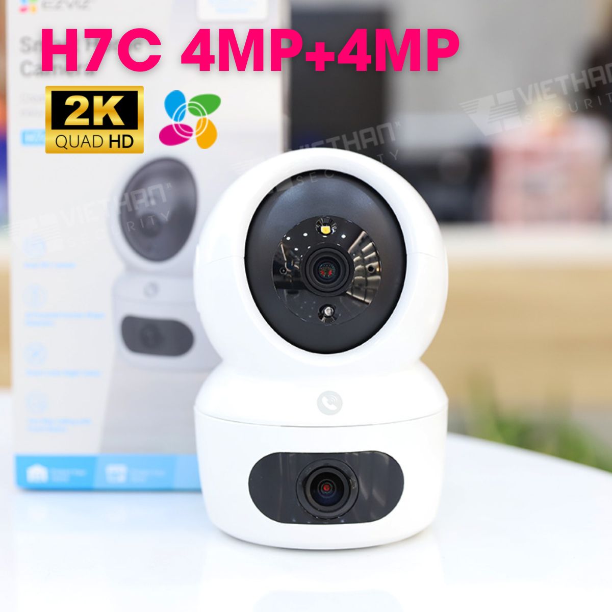 Camera ống kính kép thông minh Ezviz H7C 4MP+4MP, hồng ngoại 10m, phát hiện con người, phương tiện