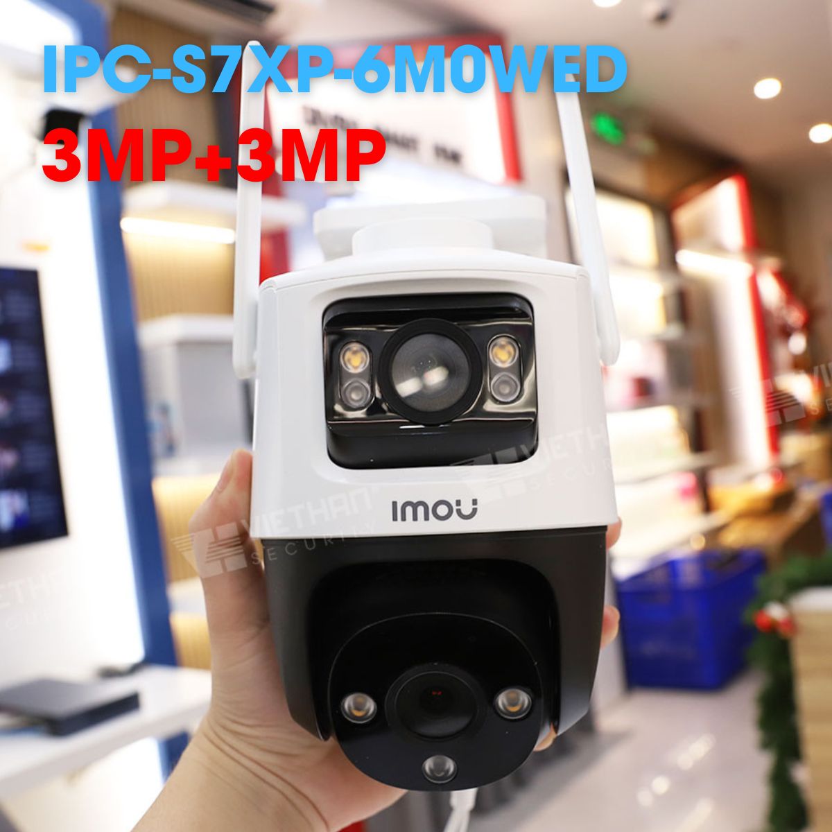 Camera wifi 2 ống kính IMOU IPC-S7XP-6M0WED 3MP+3MP, đàm thoại 2 chiều, cảnh báo chủ động