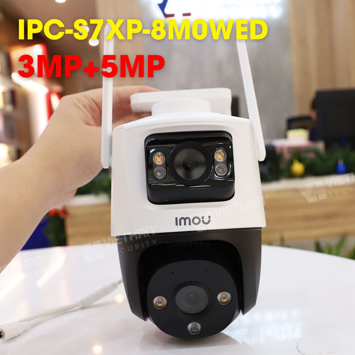 Camera Ranger Dual 8MP IMOU IPC-S7XP-8M0WED 3MP+5MP hồng ngoại 30m, tích hợp mic và loa, còi báo động 110dB