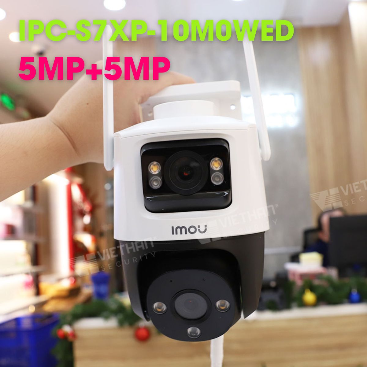 Camera 2 ống kính ngoài trời IMOU IPC-S7XP-10M0WED 5MP+5MP, hồng ngoại 30m, cảnh báo chủ động còi và đèn