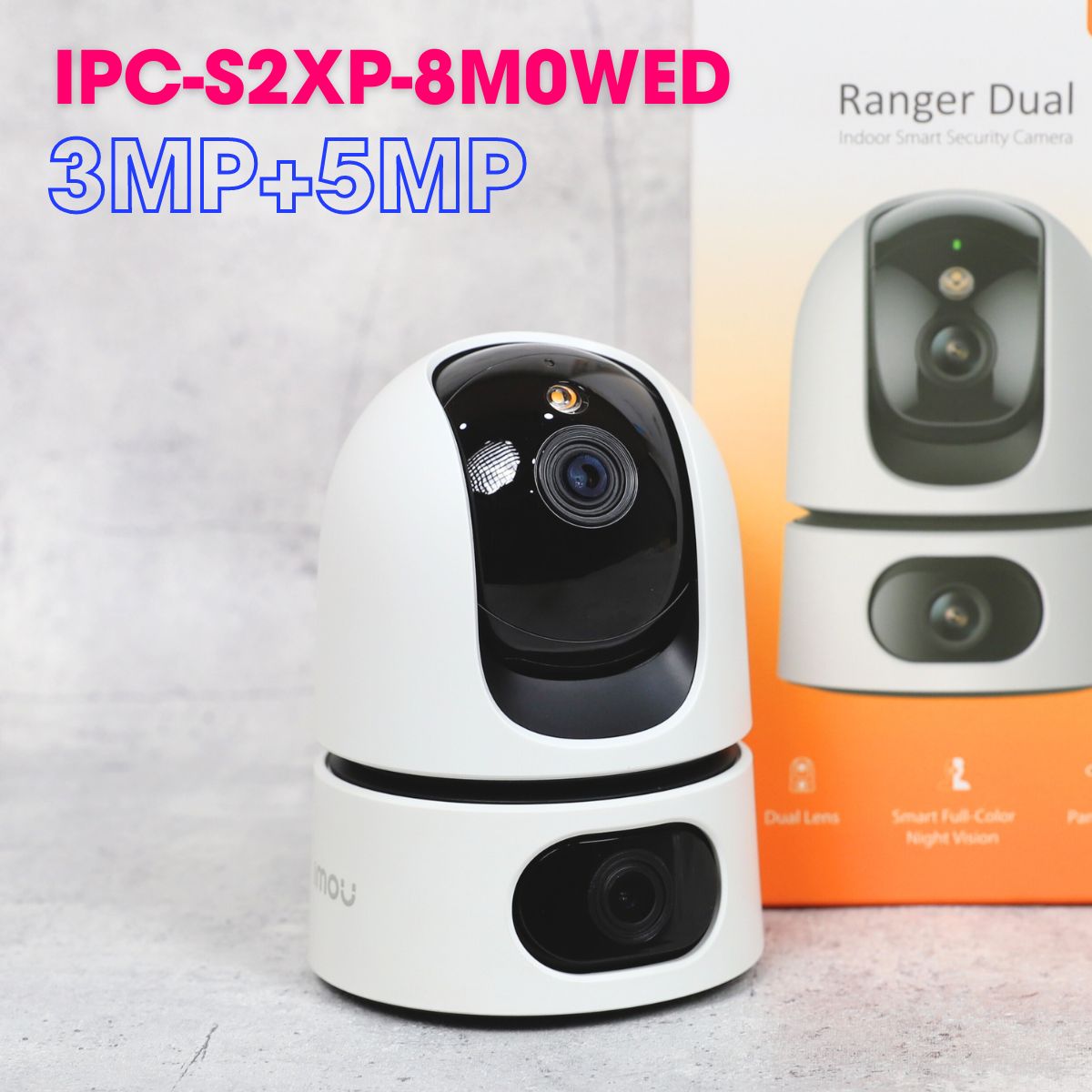 Camera IP wifi 2 mắt quay quét IMOU IPC-S2XP-8M0WED 3MP+5MP,  phát hiện con người, hồng ngoại 15m